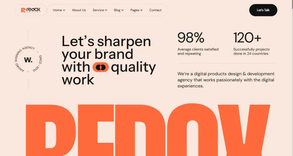 Redox – Creative Agency Portfolio HTML Template