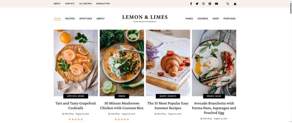 Lemon & Limes – Personal Food Blog WordPress Theme