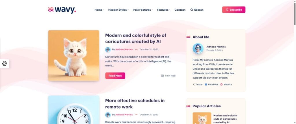 Wavy – Modern & Lightweight Blog for WordPress
